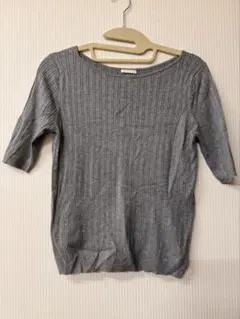 GU 半袖ニット　グレイ系
