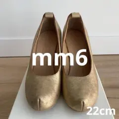 美品⭐️mm6⭐️ゴールドウェッジソールパンプス⭐️サイズ22cm(EU35)⭐️のサムネイル