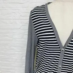STUDIO PICONE ボーダー柄 ロング カーディガン ピコーネ　Mのサムネイル