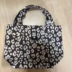 マリークワント ナイロンバッグミニ グレー・ヒョウ柄