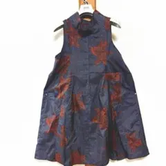 No.44 大島紬の手縫いリメイクワンピース