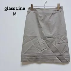 グラスライン　スカート　ひざ丈　台形　オフィカジ　ストレッチ　綿混　Мのサムネイル