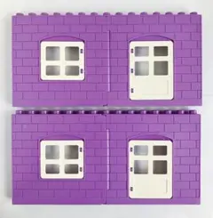 壁4枚(紫色)セット　アンパンマンブロックラボ　レゴデュプロ互換品