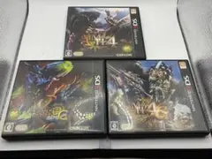 【3本セット】3DSソフト　モンスターハンター 3G、4G、4 ケース付き