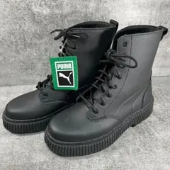 極美品　PUMA プーマ ディナーラ ブーツ レザー レースアップ　厚底　黒