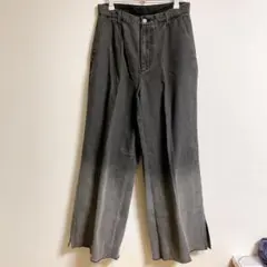 ONCILY GRADATION DENIM WIDE PANTS ブラックのサムネイル