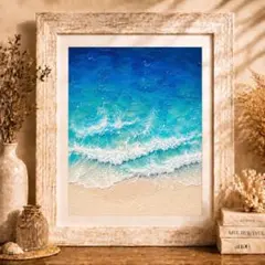 原画・油彩「朝の海6」絵画・サムホール（16×23㎝） - メルカリ