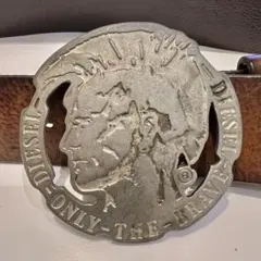 DIESEL でかバックルレザーベルト