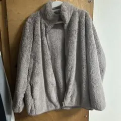 ボアジャケット フリース グレー レディース