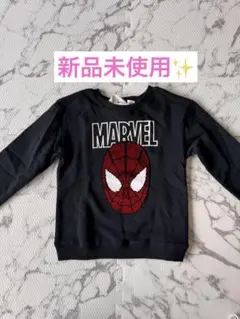 【新品未使用】H&M☆MARVEL スパイダーマン スパンコールトレーナー 黒のサムネイル