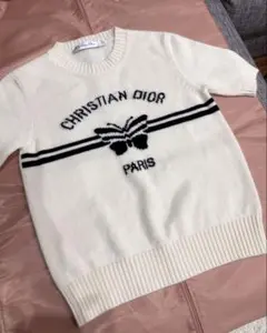 Christian Dior系統 半袖 ニット ホワイト 並行輸入品 並行輸入品半袖ニット Christian Diorホワイト - メルカリ