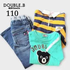 DOUBLE.B Tシャツ ロンT デニムパンツ ラガーシャツ くま 刺繍