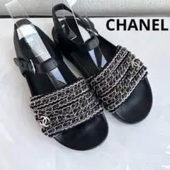 CHANEL シャネル　チェーン　ココマーク　ストラップ　スライドサンダル　靴のサムネイル