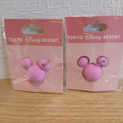 ディズニー リゾート シリコン製 ミッキー チャーム キーホルダー 2個セット