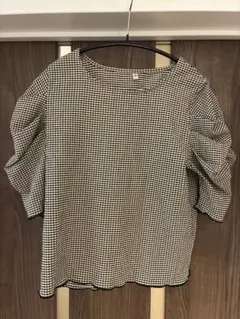 coca シボシャーリングトップス　ギンガムチェック　Sサイズ