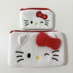 【韓国限定商品】ハローキティ　フェイスポーチ　2点セット