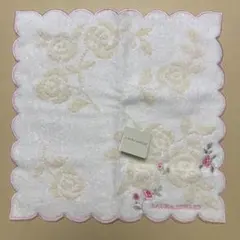 LAURA ASHLEY 花柄刺繍タオルハンカチ