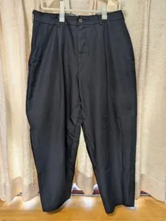 コムデギャルソンオムプリュス ワンタックポリエステルスラックス ブラック L COMME des GARCONS HOMME PLUS(コムデギャルソンオムプリュス