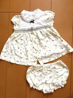 べべ　セットアップ　ワンピース　小花柄（黄色）