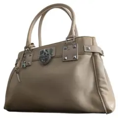 訳ありサマンサベガ トートバッグ ベージュ スタッズ チャーム付き ハンドバッグ