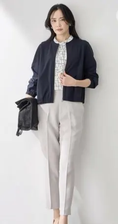 格安♪ネイビー ノーカラージャケットのサムネイル