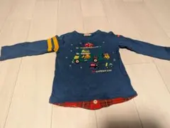 ミキハウス　動物と車刺繍 長袖カットソー