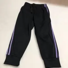 タグ無し新品未使用　ジャージパンツ M 黒/紫 ストライプ