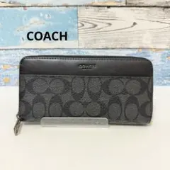 COACH コーチ 長財布 ブラック シグネチャー柄