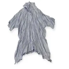 プリーツプリーズ PLEATSレディース プリーツ加工 トップス 変形　青のサムネイル