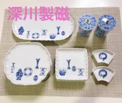 【豪華14点/美品】深川製磁 ブルーチャイナ 有田焼 染付 食器大量セットのサムネイル