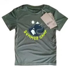 ジャックウルフスキン キッズ 半袖Tシャツ サマーキャンプ オリーブ 速乾のサムネイル
