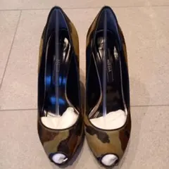 MÉDA カモフラージュ柄 オープントゥハイヒール