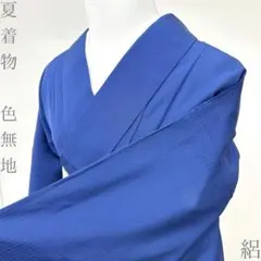 着物と帯 時流】SK26700◇正絹 夏着物 色無地◇絽 通紋 一つ 紺色 