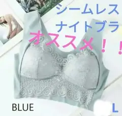 ナイトブラ　普段使いにもオススメ！　水色　L　付け心地抜群！！　肩コリ防止