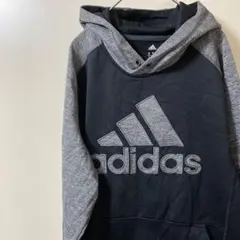 ①adidas climawarm パーカー M ブラック/グレー L