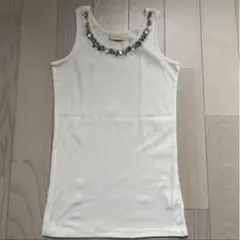 w closet ノースリーブ ビジュー付き タンクトップホワイトのサムネイル