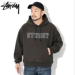STUSSY ブラック プルオーバーパーカー