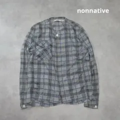 nonnative / ノーカラー シャツ ジャケット チェック柄 トップス 1のサムネイル