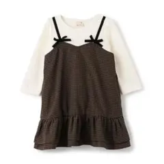 petit main ギンガムドッキングワンピース 90㎝