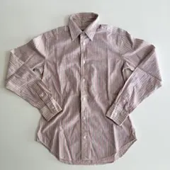 RALPH LAUREN　ストライプ 長袖シャツ　S　ピンク　グリーン　春色