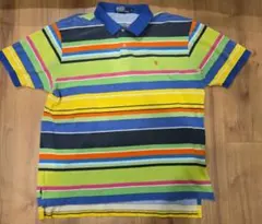 希少90s　ポロラルフローレン XL マルチカラー ボーダー 古着