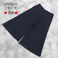 良品　ユニクロ　UNIQLO　ガウチョパンツ　ワイドパンツ　タータンチェック　L