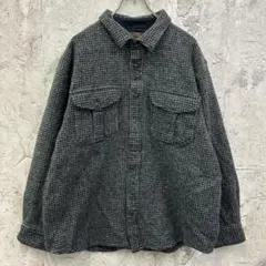 ち*く様 FILSON　フラップポケット　ウール　長袖シャツ　古着　グレーブラッ