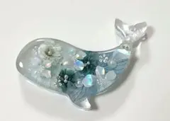 レジン ヘアゴム シェルと猫ちゃん クリアブルー◡̈♥︎ ※透け感あり