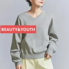 美品✨ BEAUTY&YOUTH ソフトコットン Vネック ニットプルオーバー