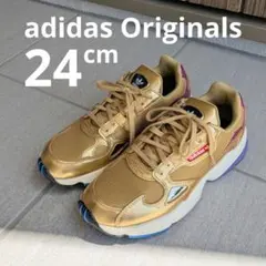 【美品】adidasOriginals／FALCON スニーカーゴールド24cm
