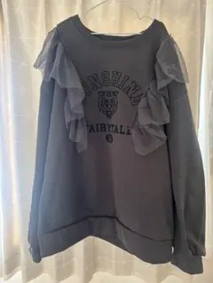 SHEIN フリル付きグレー スウェット