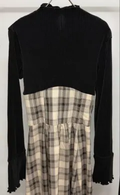 mily bilet フレアスリーブ プリーツブラウス ドッキングワンピース L