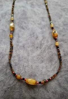 瑪瑙　オニキス　ロングネックレス