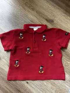 petit main ミッキーマウス刺繍 ポロシャツ